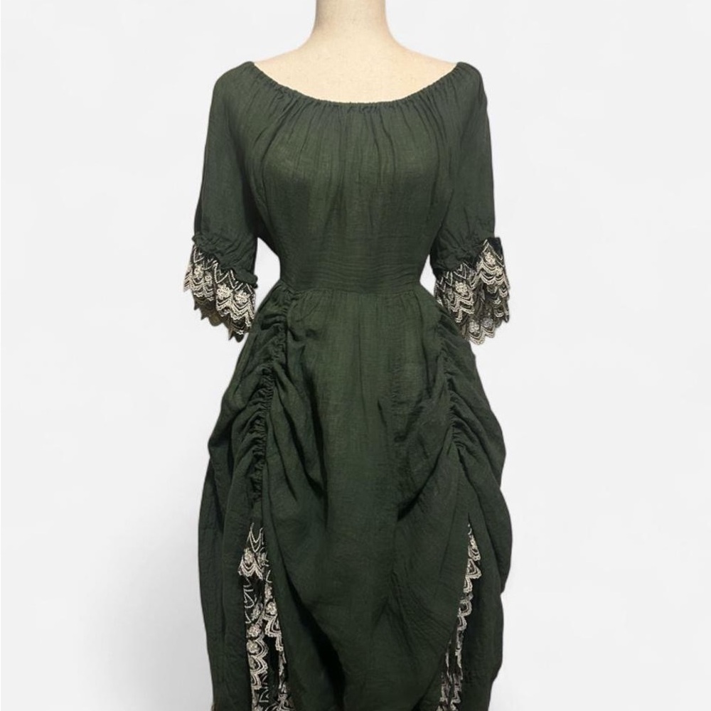 Linennaive ELOWEN 27 Lace Linen Dress Gown - Picture 4 of 8